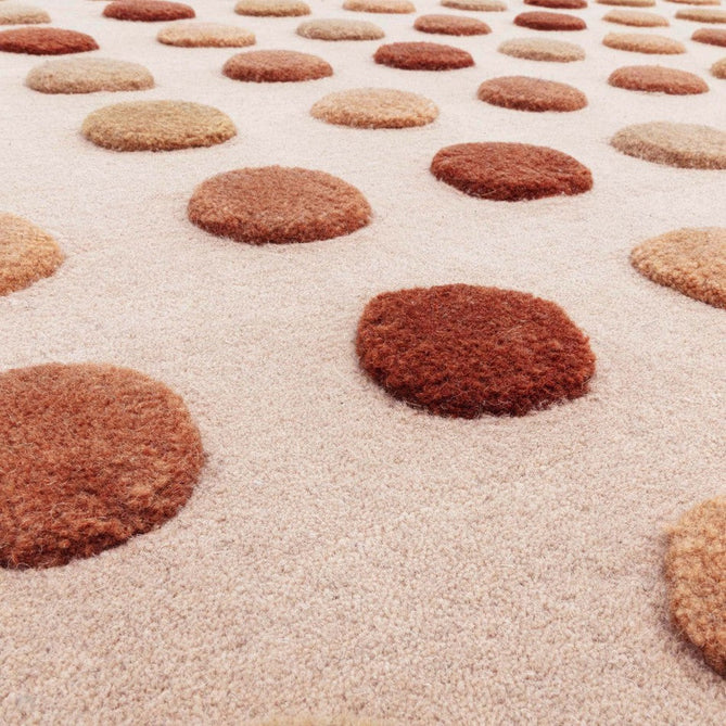 Dotty Modern Geometric Polka Dot Hand-Carved Hi-Low 3D Dome Textured Wool&Viscose Shimmer Earthy Natural Rug-Asiatic Carpets-Rug Love - The Most Loved Rug Store