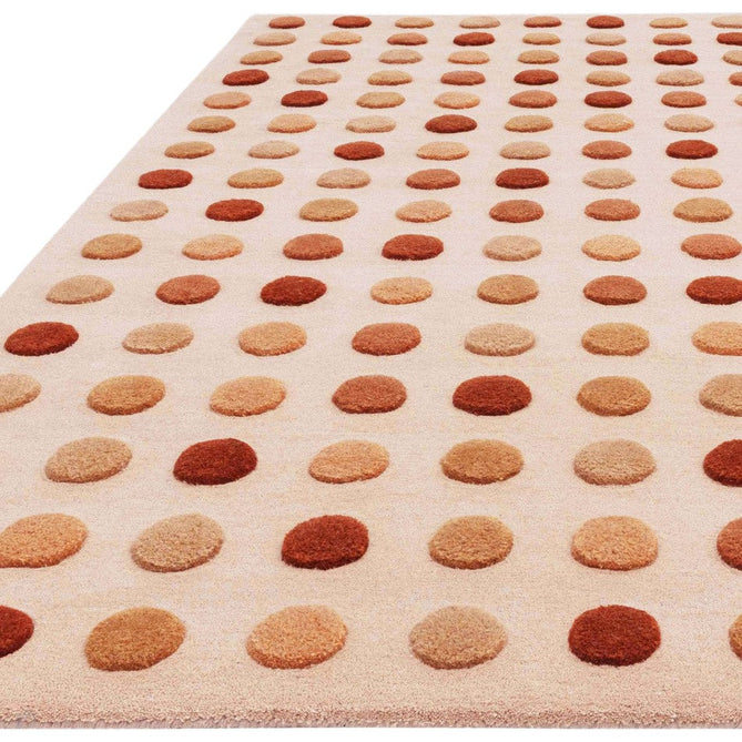 Dotty Modern Geometric Polka Dot Hand-Carved Hi-Low 3D Dome Textured Wool&Viscose Shimmer Earthy Natural Rug-Asiatic Carpets-Rug Love - The Most Loved Rug Store