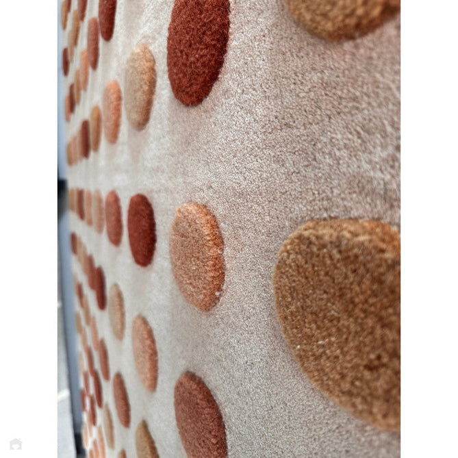 Dotty Modern Geometric Polka Dot Hand-Carved Hi-Low 3D Dome Textured Wool&Viscose Shimmer Earthy Natural Rug-Asiatic Carpets-Rug Love - The Most Loved Rug Store