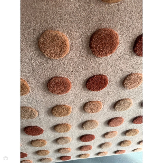 Dotty Modern Geometric Polka Dot Hand-Carved Hi-Low 3D Dome Textured Wool&Viscose Shimmer Earthy Natural Rug-Asiatic Carpets-Rug Love - The Most Loved Rug Store
