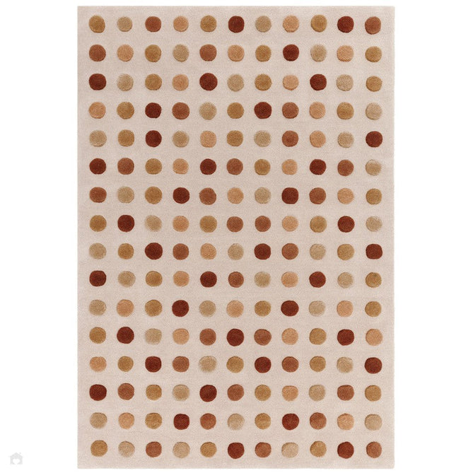 Dotty Modern Geometric Polka Dot Hand-Carved Hi-Low 3D Dome Textured Wool&Viscose Shimmer Earthy Natural Rug-Asiatic Carpets-Rug Love - The Most Loved Rug Store