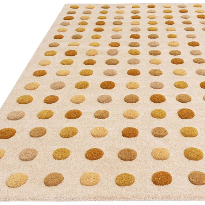 Dotty Modern Geometric Polka Dot Hand-Carved Hi-Low 3D Dome Textured Wool&Viscose Shimmer Gold Rug-Asiatic Carpets-Rug Love - The Most Loved Rug Store