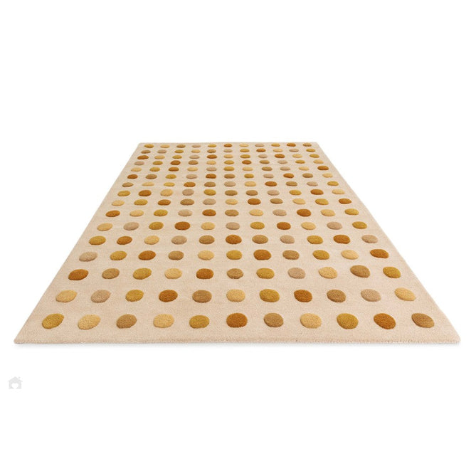 Dotty Modern Geometric Polka Dot Hand-Carved Hi-Low 3D Dome Textured Wool&Viscose Shimmer Gold Rug-Asiatic Carpets-Rug Love - The Most Loved Rug Store