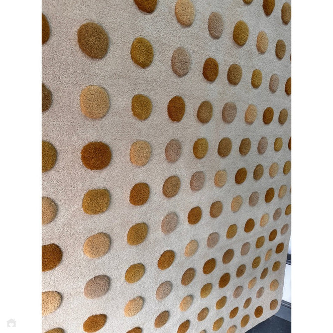 Dotty Modern Geometric Polka Dot Hand-Carved Hi-Low 3D Dome Textured Wool&Viscose Shimmer Gold Rug-Asiatic Carpets-Rug Love - The Most Loved Rug Store
