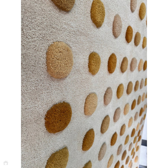Dotty Modern Geometric Polka Dot Hand-Carved Hi-Low 3D Dome Textured Wool&Viscose Shimmer Gold Rug-Asiatic Carpets-Rug Love - The Most Loved Rug Store