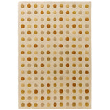 Dotty Modern Geometric Polka Dot Hand-Carved Hi-Low 3D Dome Textured Wool&Viscose Shimmer Gold Rug