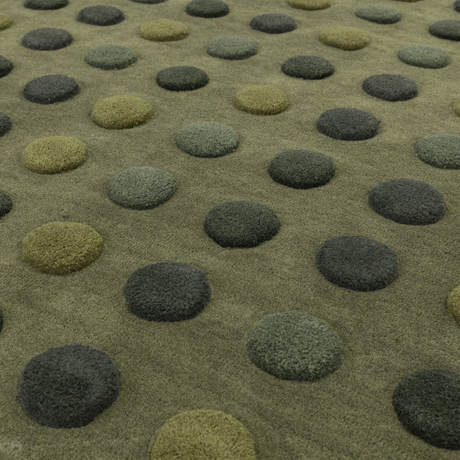 Dotty Modern Geometric Polka Dot Hand-Carved Hi-Low 3D Dome Textured Wool&Viscose Shimmer Green Rug-Asiatic Carpets-Rug Love - The Most Loved Rug Store