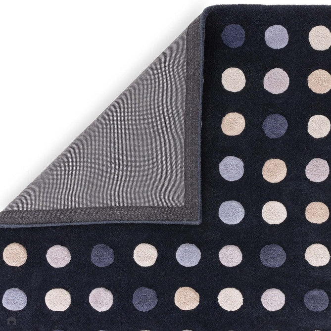 Dotty Modern Geometric Polka Dot Hand-Carved Hi-Low 3D Dome Textured Wool&Viscose Shimmer Navy Rug-Asiatic Carpets-Rug Love - The Most Loved Rug Store