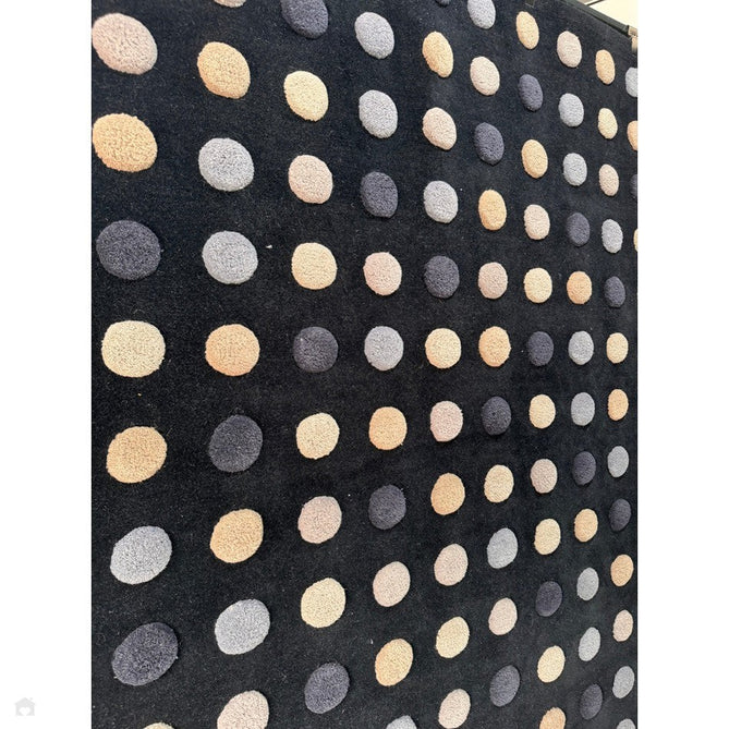 Dotty Modern Geometric Polka Dot Hand-Carved Hi-Low 3D Dome Textured Wool&Viscose Shimmer Navy Rug-Asiatic Carpets-Rug Love - The Most Loved Rug Store