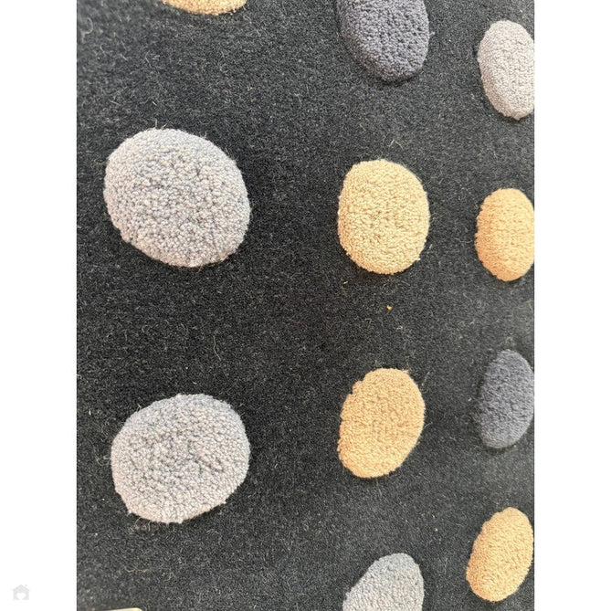 Dotty Modern Geometric Polka Dot Hand-Carved Hi-Low 3D Dome Textured Wool&Viscose Shimmer Navy Rug-Asiatic Carpets-Rug Love - The Most Loved Rug Store