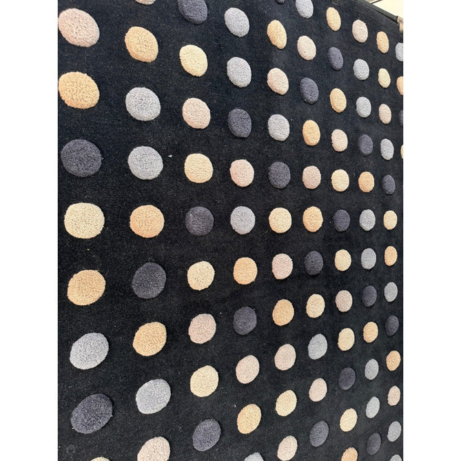 Dotty Modern Geometric Polka Dot Hand-Carved Hi-Low 3D Dome Textured Wool&Viscose Shimmer Navy Rug-Asiatic Carpets-Rug Love - The Most Loved Rug Store