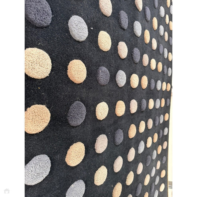 Dotty Modern Geometric Polka Dot Hand-Carved Hi-Low 3D Dome Textured Wool&Viscose Shimmer Navy Rug-Asiatic Carpets-Rug Love - The Most Loved Rug Store