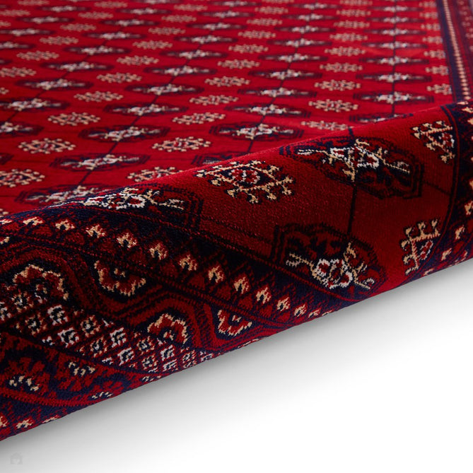 Dubai 62096 Traditional Diamond Motif Pattern Border Soft High Density Smooth Touch Polyester Deep Red/Navy/Black/White Runner-Think Rugs-Rug Love - The Most Loved Rug Store