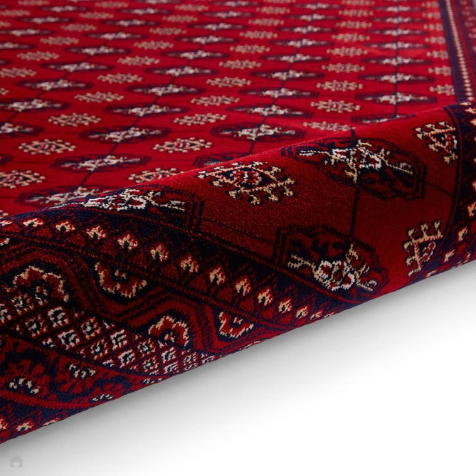 Dubai 62096 Traditional Diamond Motif Pattern Border Soft High Density Smooth Touch Polyester Deep Red/Navy/Black/White Runner-Think Rugs-Rug Love - The Most Loved Rug Store