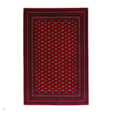 Dubai 62096 Traditional Super-Soft Patterned Border Red Rug