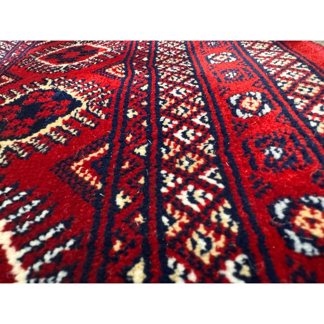 Dubai 62098 Traditional Bokhara Floral Motif Pattern Medallion Border Soft High Density Smooth Touch Polyester Deep Red/Navy/Black/White Runner-Think Rugs-Rug Love - The Most Loved Rug Store