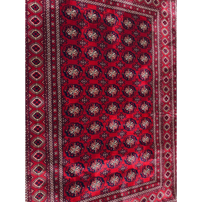 Dubai 62098 Traditional Bokhara Floral Motif Medallion Border Soft Patterned Red Rug-Think Rugs-Rug Love - The Most Loved Rug Store