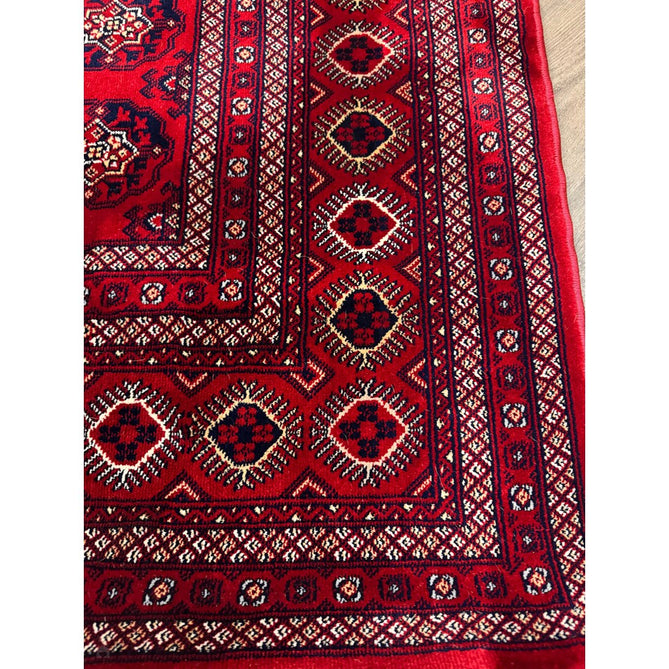 Dubai 62098 Traditional Bokhara Floral Motif Medallion Border Soft Patterned Red Rug-Think Rugs-Rug Love - The Most Loved Rug Store