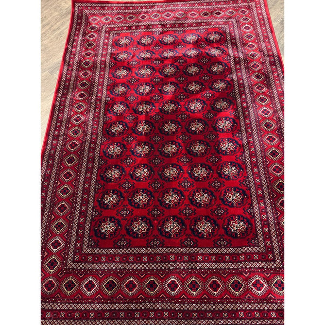 Dubai 62098 Traditional Bokhara Floral Motif Medallion Border Soft Patterned Red Rug-Think Rugs-Rug Love - The Most Loved Rug Store