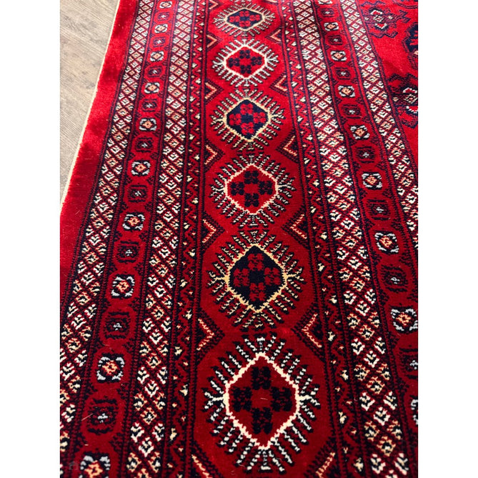 Dubai 62098 Traditional Bokhara Floral Motif Medallion Border Soft Patterned Red Rug-Think Rugs-Rug Love - The Most Loved Rug Store