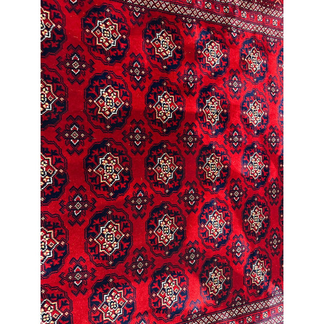 Dubai 62098 Traditional Bokhara Floral Motif Medallion Border Soft Patterned Red Rug-Think Rugs-Rug Love - The Most Loved Rug Store