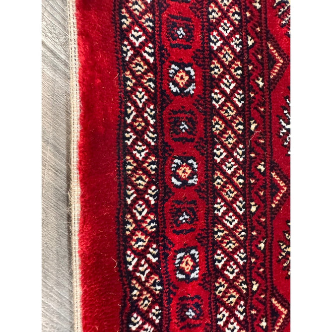 Dubai 62098 Traditional Bokhara Floral Motif Medallion Border Soft Patterned Red Rug-Think Rugs-Rug Love - The Most Loved Rug Store