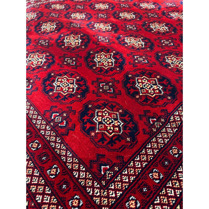 Dubai 62098 Traditional Bokhara Floral Motif Medallion Border Soft Patterned Red Rug-Think Rugs-Rug Love - The Most Loved Rug Store