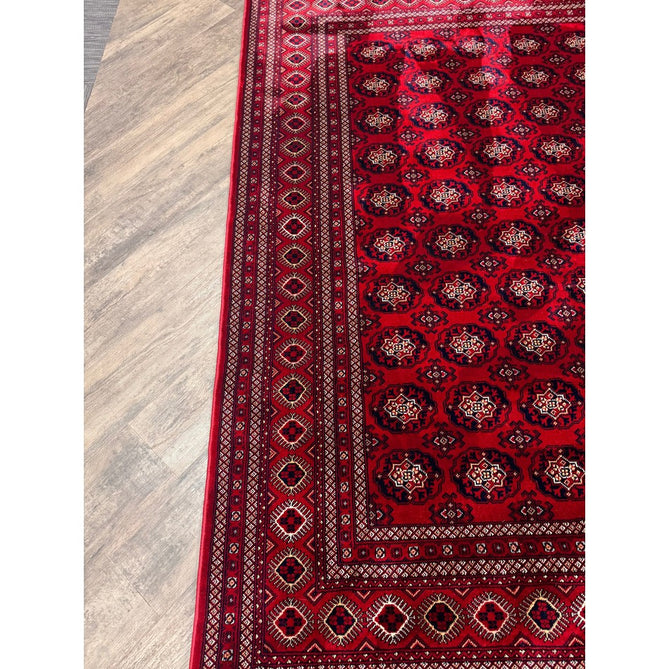 Dubai 62098 Traditional Bokhara Floral Motif Medallion Border Soft Patterned Red Rug-Think Rugs-Rug Love - The Most Loved Rug Store