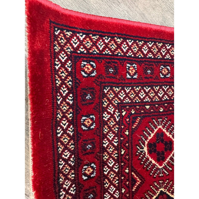 Dubai 62098 Traditional Bokhara Floral Motif Medallion Border Soft Patterned Red Rug-Think Rugs-Rug Love - The Most Loved Rug Store