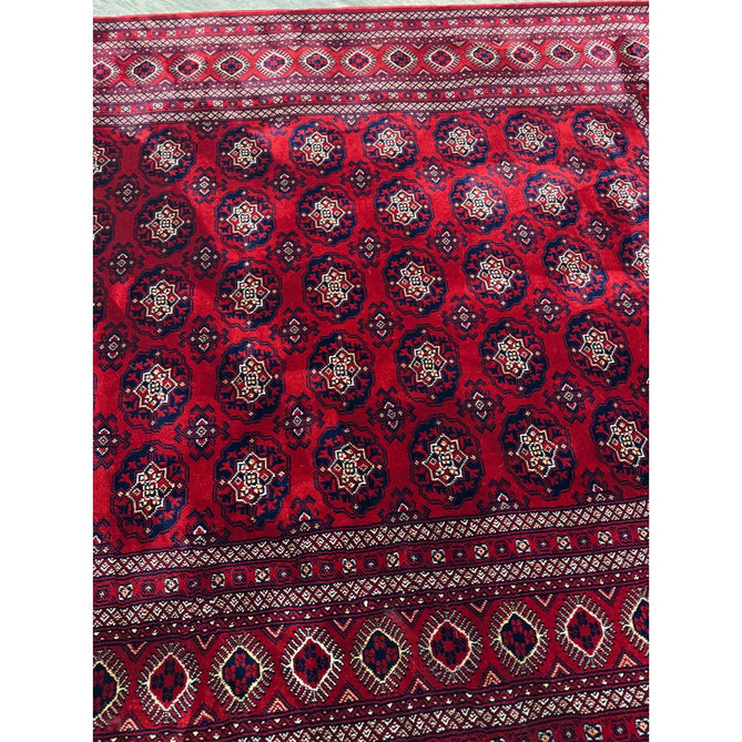 Dubai 62098 Traditional Bokhara Floral Motif Medallion Border Soft Patterned Red Rug-Think Rugs-Rug Love - The Most Loved Rug Store