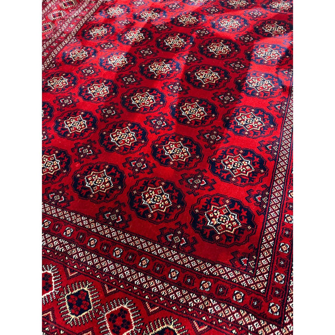 Dubai 62098 Traditional Bokhara Floral Motif Medallion Border Soft Patterned Red Rug-Think Rugs-Rug Love - The Most Loved Rug Store