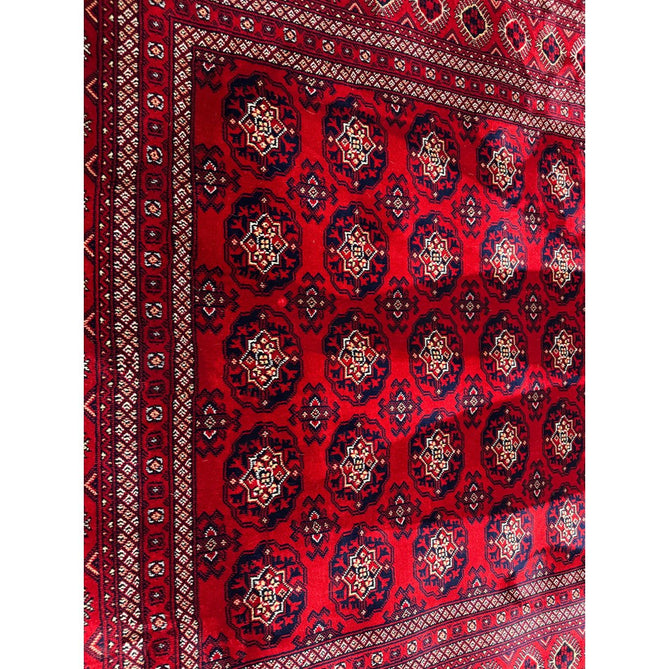 Dubai 62098 Traditional Bokhara Floral Motif Medallion Border Soft Patterned Red Rug-Think Rugs-Rug Love - The Most Loved Rug Store