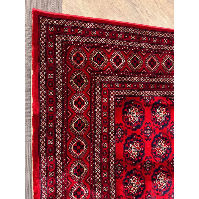 Dubai 62098 Traditional Bokhara Floral Motif Medallion Border Soft Patterned Red Rug-Think Rugs-Rug Love - The Most Loved Rug Store