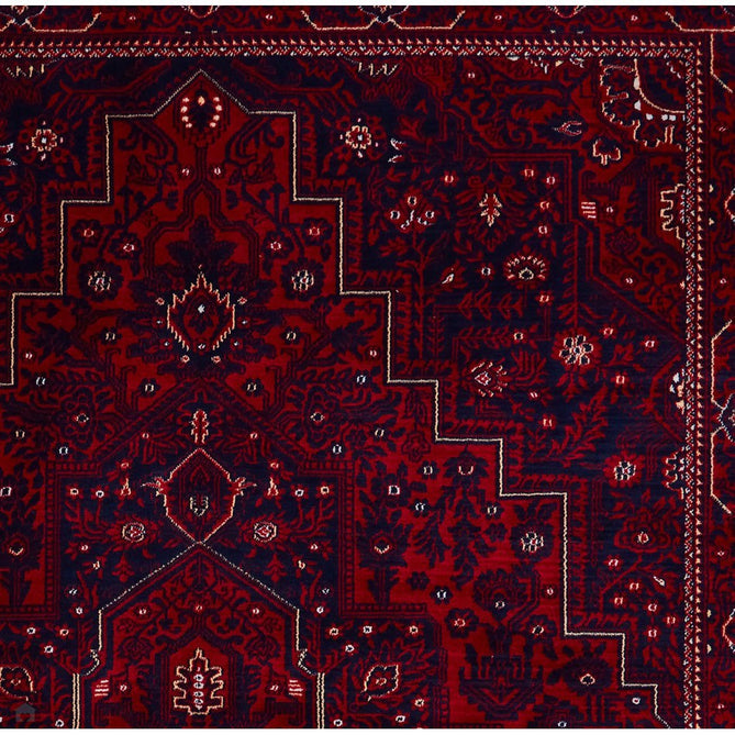 Dubai 62101 Traditional Persian Floral Medallion Border Soft High Density Smooth Touch Polyester Deep Red/Navy/Black/White Rug-Think Rugs-Rug Love - The Most Loved Rug Store