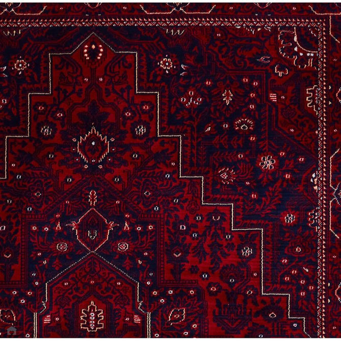 Dubai 62101 Traditional Persian Floral Medallion Border Soft High Density Smooth Touch Polyester Deep Red/Navy/Black/White Runner-Think Rugs-Rug Love - The Most Loved Rug Store