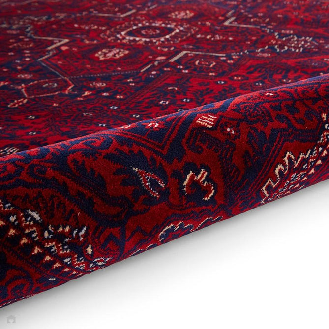 Dubai 62101 Traditional Persian Floral Medallion Border Soft High Density Smooth Touch Polyester Deep Red/Navy/Black/White Runner-Think Rugs-Rug Love - The Most Loved Rug Store