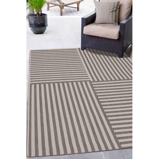 County Multi Stripe Natural In-Outdoor Flatweave Runner