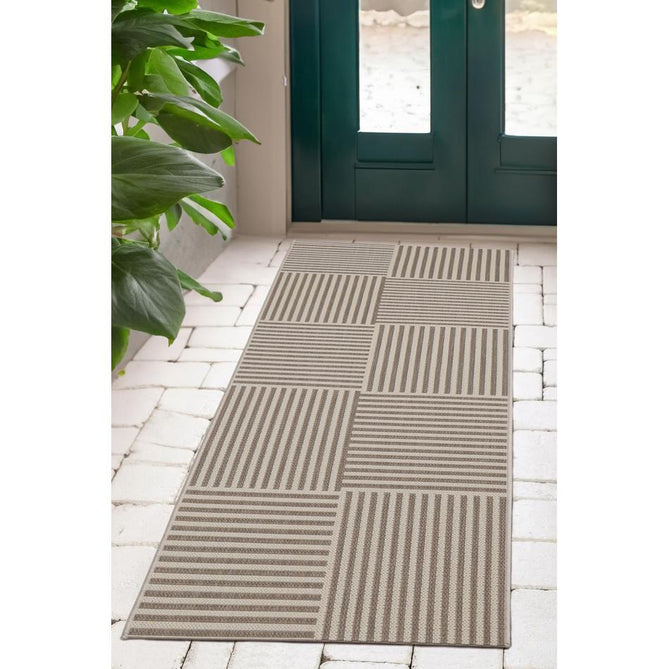 County Multi Stripe Natural In-Outdoor Flatweave Runner