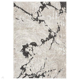 Eleanor Astro ELN01 Modern Abstract Marbled Distressed Soft-Touch High-Density Carved 3D Embossed Hi-Lo Textured Polyblend Ivory/Warm Mocha Brown/Charcoal Black/Taupe/Soft Beige Rug 120x170cm