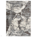 Eleanor Slate ELN04 Modern Abstract Marbled Linear Distressed Soft-Touch High-Density Carved 3D Embossed Hi-Lo Textured Polyblend Ivory/Slate Grey/Charcoal/Ash Grey/Taupe Brown Rug