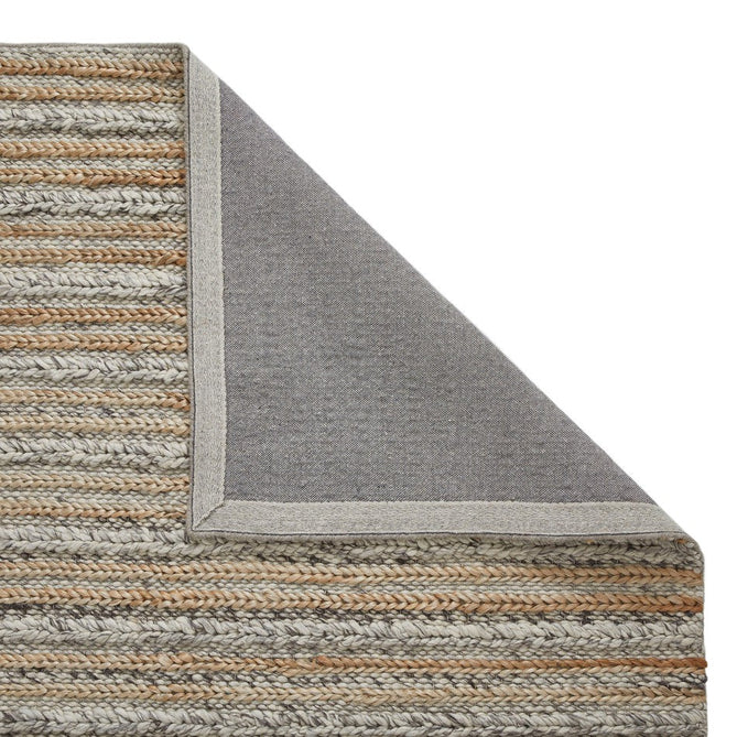 Elegance Modern Plain Striped Hand-Woven Textured Jute & Wool Mix Flat-Pile Grey/Natural Rug-Oriental Weavers-Rug Love - The Most Loved Rug Store