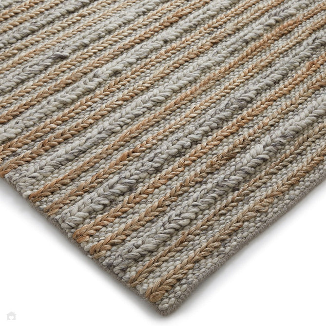 Elegance Modern Plain Striped Hand-Woven Textured Jute & Wool Mix Flat-Pile Grey/Natural Rug-Oriental Weavers-Rug Love - The Most Loved Rug Store