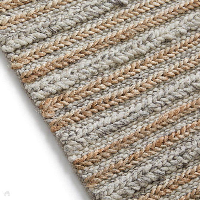 Elegance Modern Plain Striped Hand-Woven Textured Jute & Wool Mix Flat-Pile Grey/Natural Rug-Oriental Weavers-Rug Love - The Most Loved Rug Store