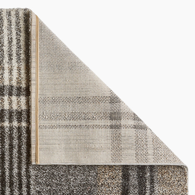 Elegant 4892 Modern High-Density Tartan Check Beige/Black Rug-Think Rugs-Rug Love - The Most Loved Rug Store