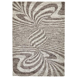 Elements Cycle Modern Abstract Distressed Wool Brown Rug