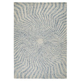 Elements Spiral Modern Abstract Distressed Wool Blue Rug