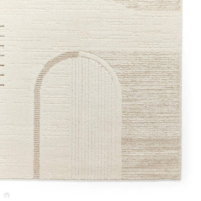 Elio 2310 Modern Abstract Distressed Soft-Touch High-Density Hi-Low Textured Pile Polypropylene/Polyester Mix Beige/Natural Rug-Think Rugs-Rug Love - The Most Loved Rug Store
