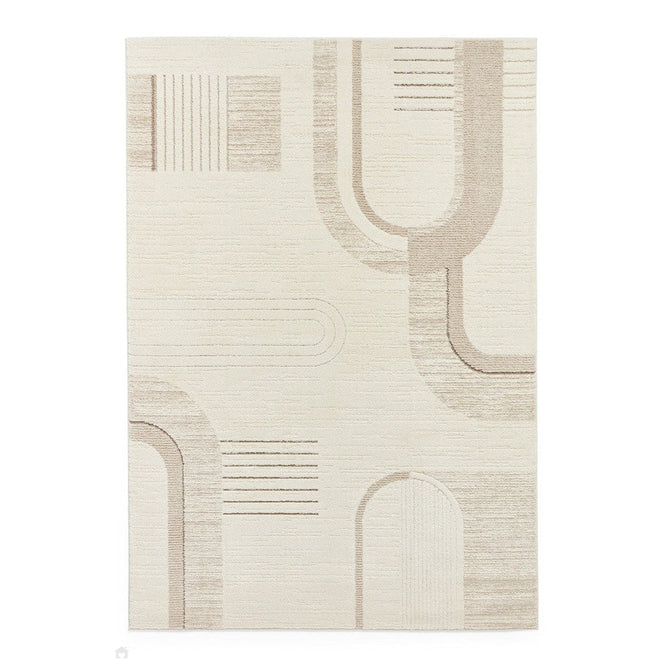Elio 2310 Modern Abstract Distressed Soft-Touch High-Density Hi-Low Textured Pile Polypropylene/Polyester Mix Beige/Natural Rug-Think Rugs-Rug Love - The Most Loved Rug Store