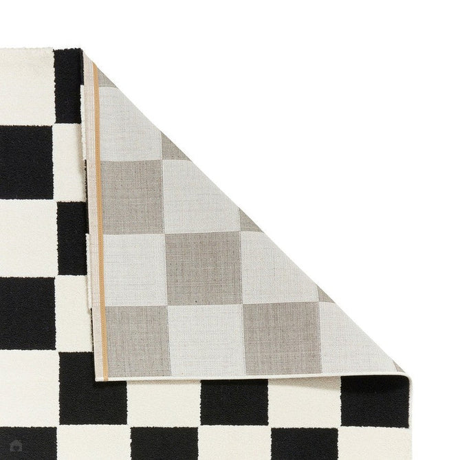 Elio 69924 Modern Geometric Checkerboard Carved Soft-Touch High-Density Hi-Low Variable Textured Pile Polypropylene/Polyester Mix Black/White Rug-Think Rugs-Rug Love - The Most Loved Rug Store