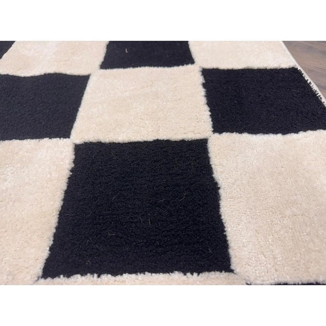 Elio 69924 Modern Geometric Checkerboard Carved Soft-Touch High-Density Hi-Low Variable Textured Pile Polypropylene/Polyester Mix Black/White Rug-Think Rugs-Rug Love - The Most Loved Rug Store